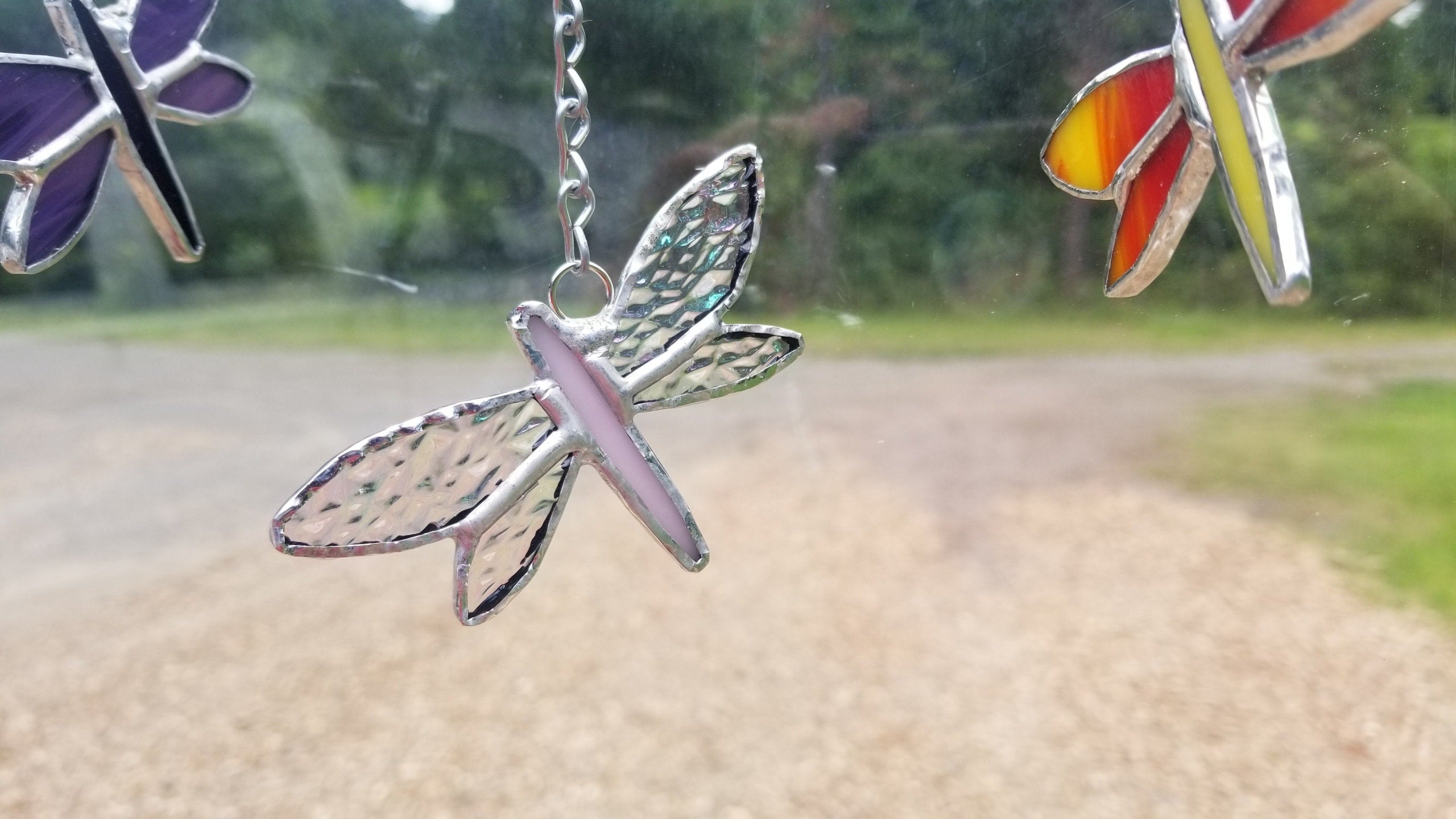 Whimsical Elegance in Miniature: Small Stained Glass Dragonfly - Choose Your Favorite Color