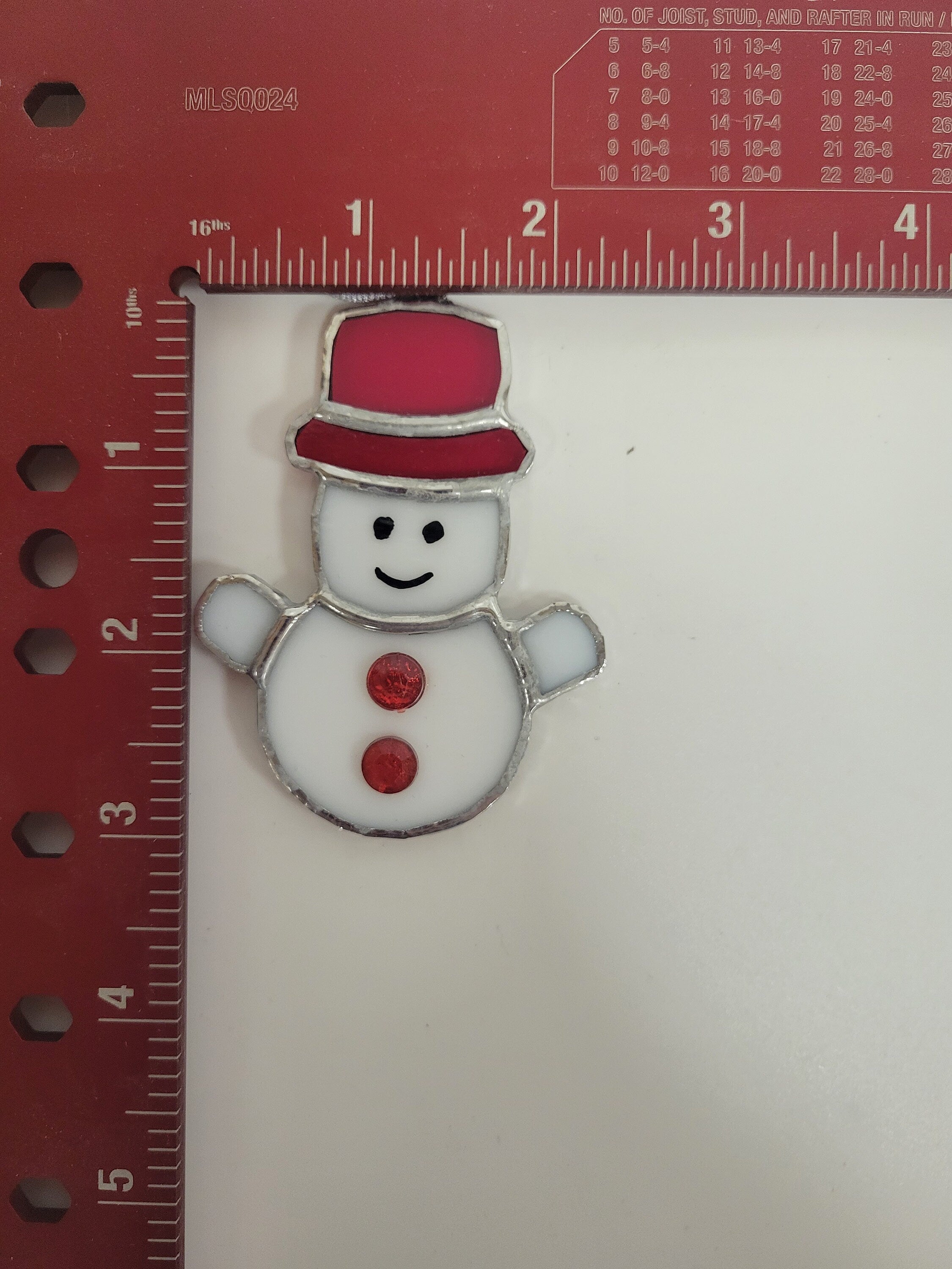 Charming Handmade Stained Glass Snowman Christmas Ornaments - Whimsical Elegance for Your Holiday Tree