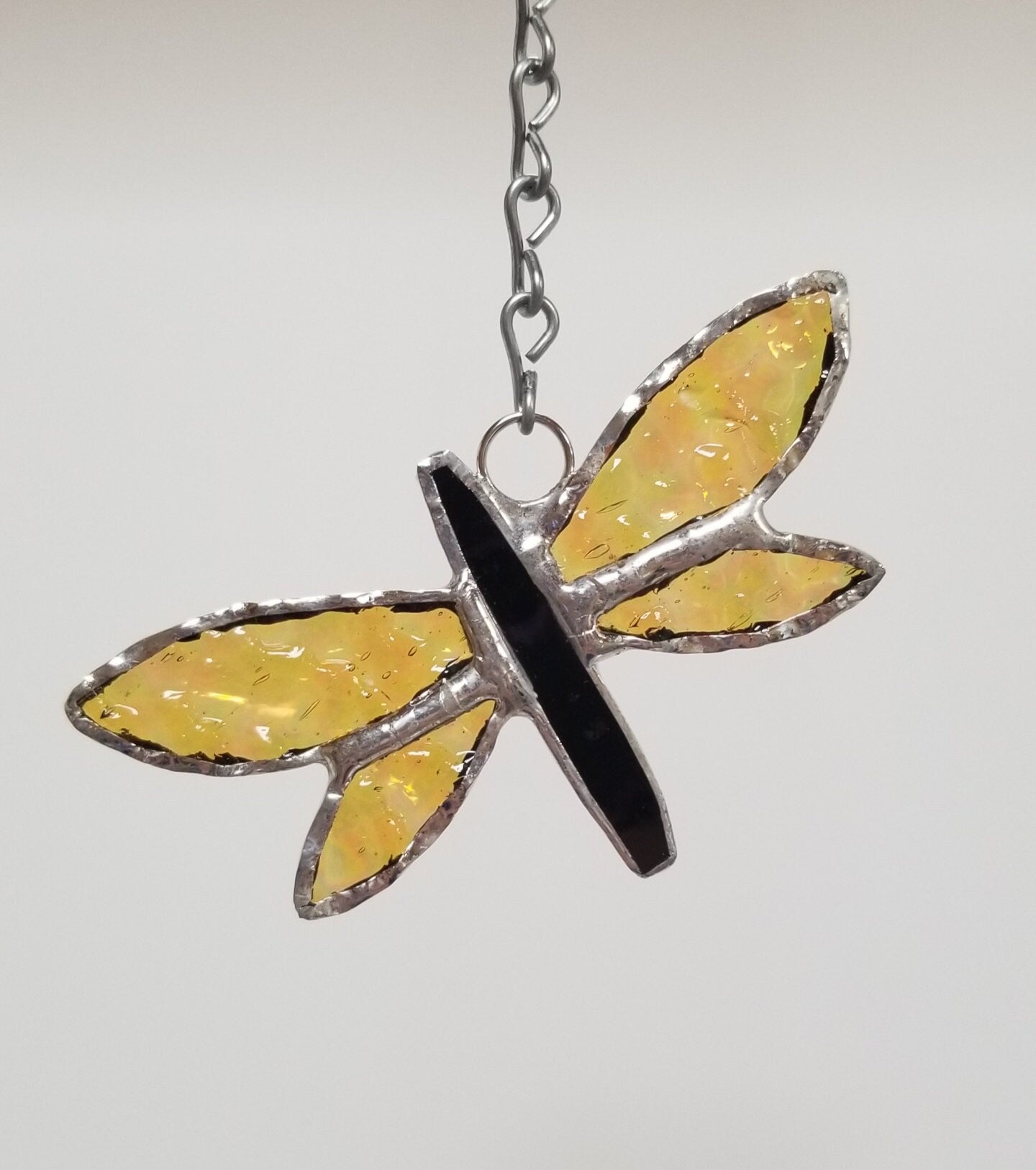 Whimsical Elegance in Miniature: Small Stained Glass Dragonfly - Choose Your Favorite Color