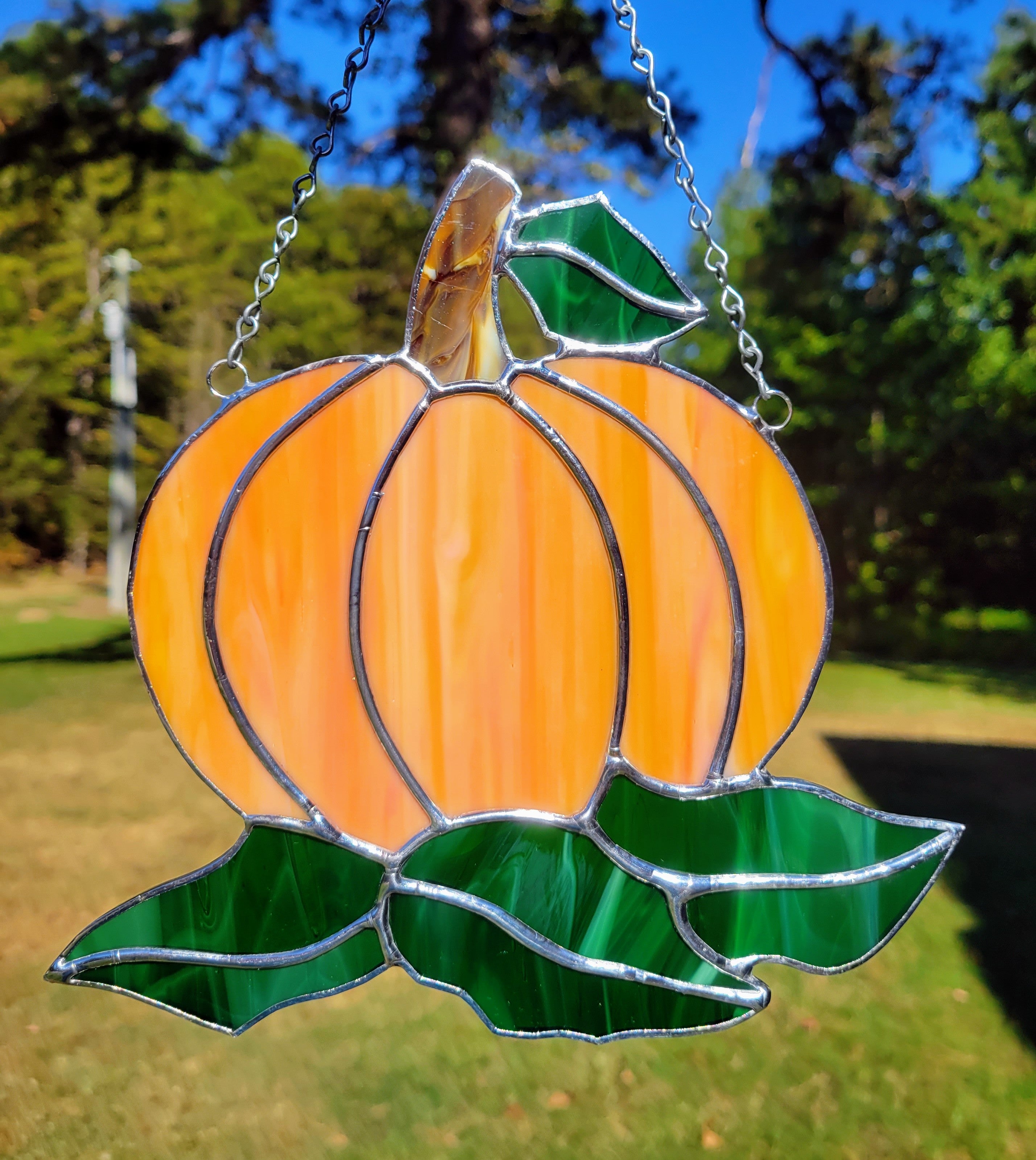Large Stained Glass Pumpkin sun catcher