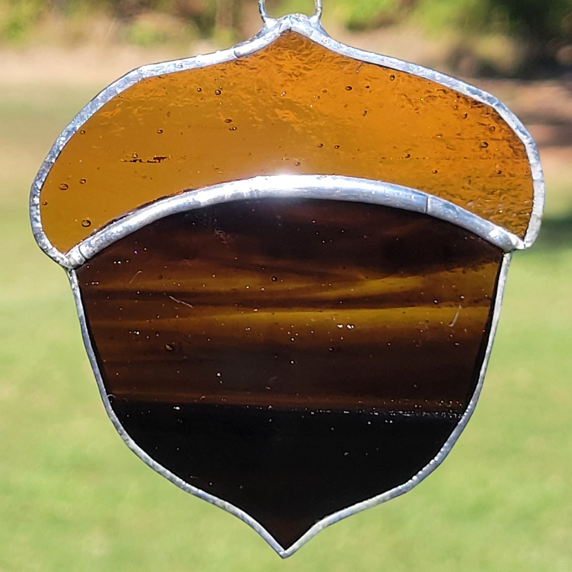 Stained Glass Acorn sun catcher - various colors