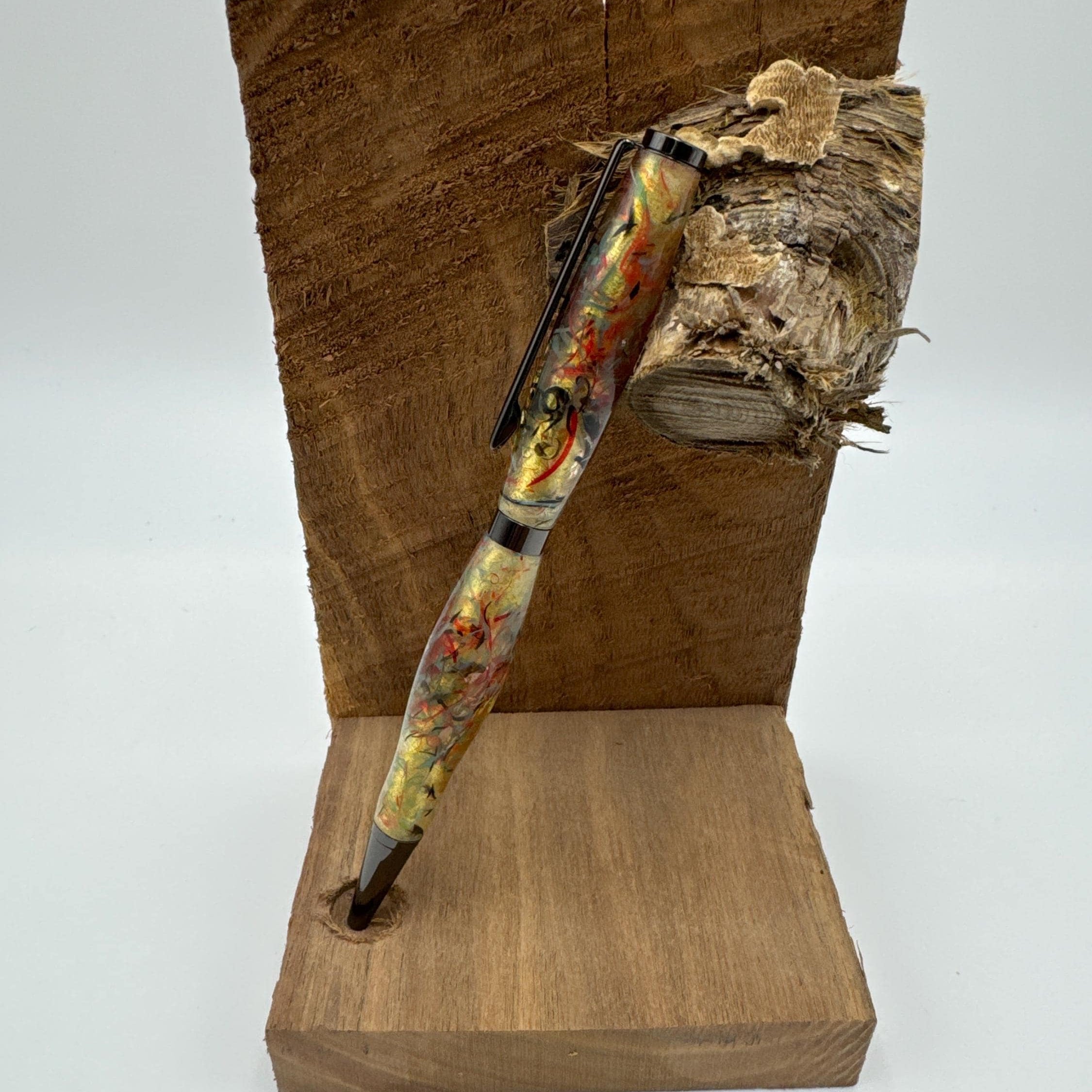Hand-turned acrylic twist pen- "Confetti grip "