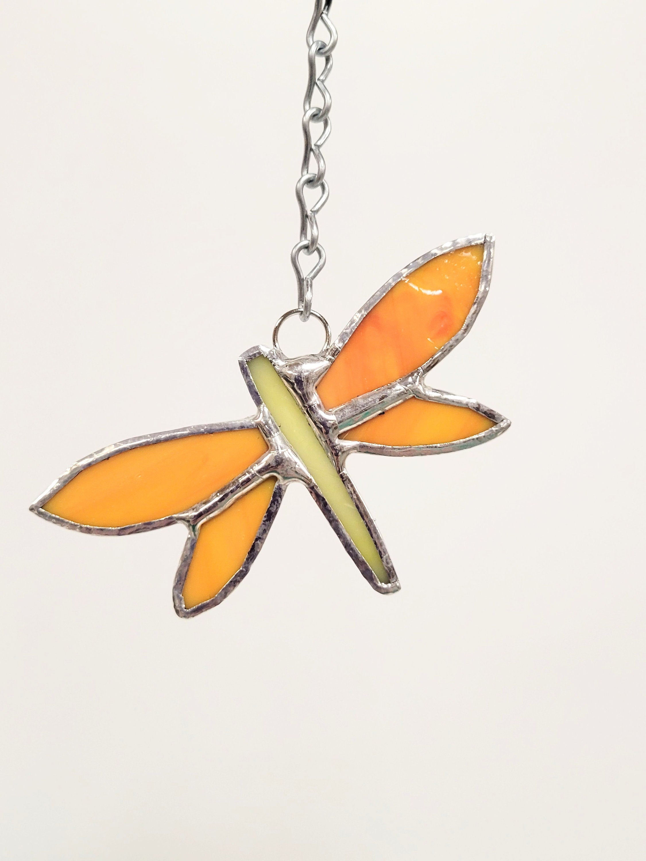 Whimsical Elegance in Miniature: Small Stained Glass Dragonfly - Choose Your Favorite Color