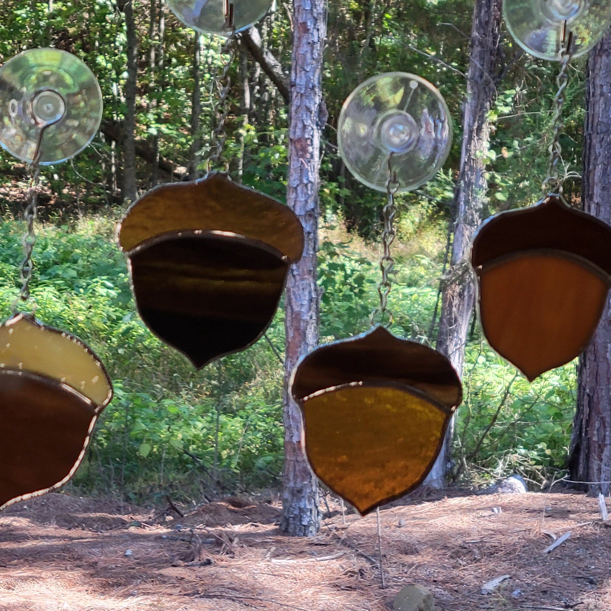 Stained Glass Acorn sun catcher - various colors