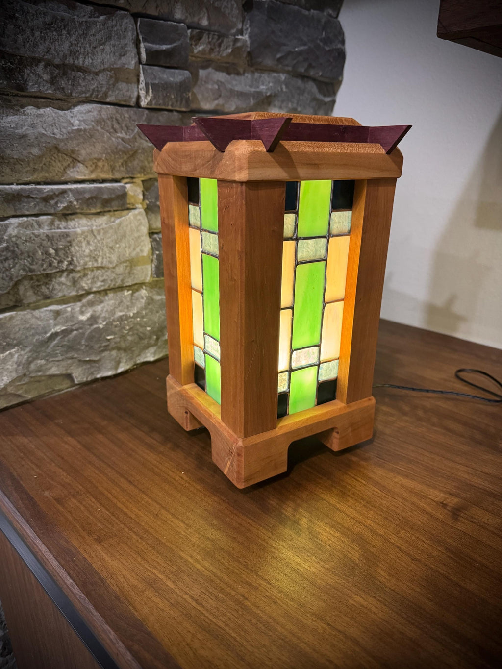 Zen Lumina – Handcrafted Japanese-Inspired Stained Glass Lamp