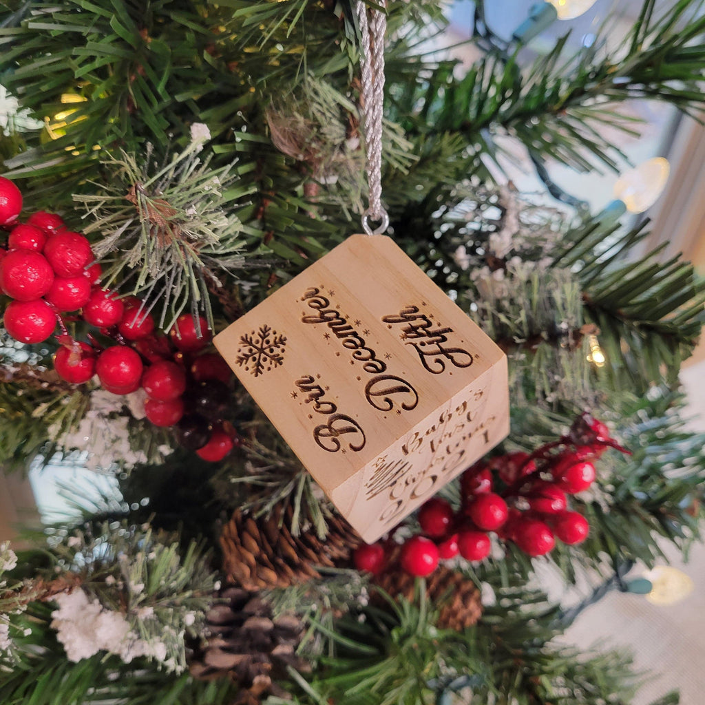 Cherish Baby's First Christmas with a Timeless Keepsake customizable wooden baby block
