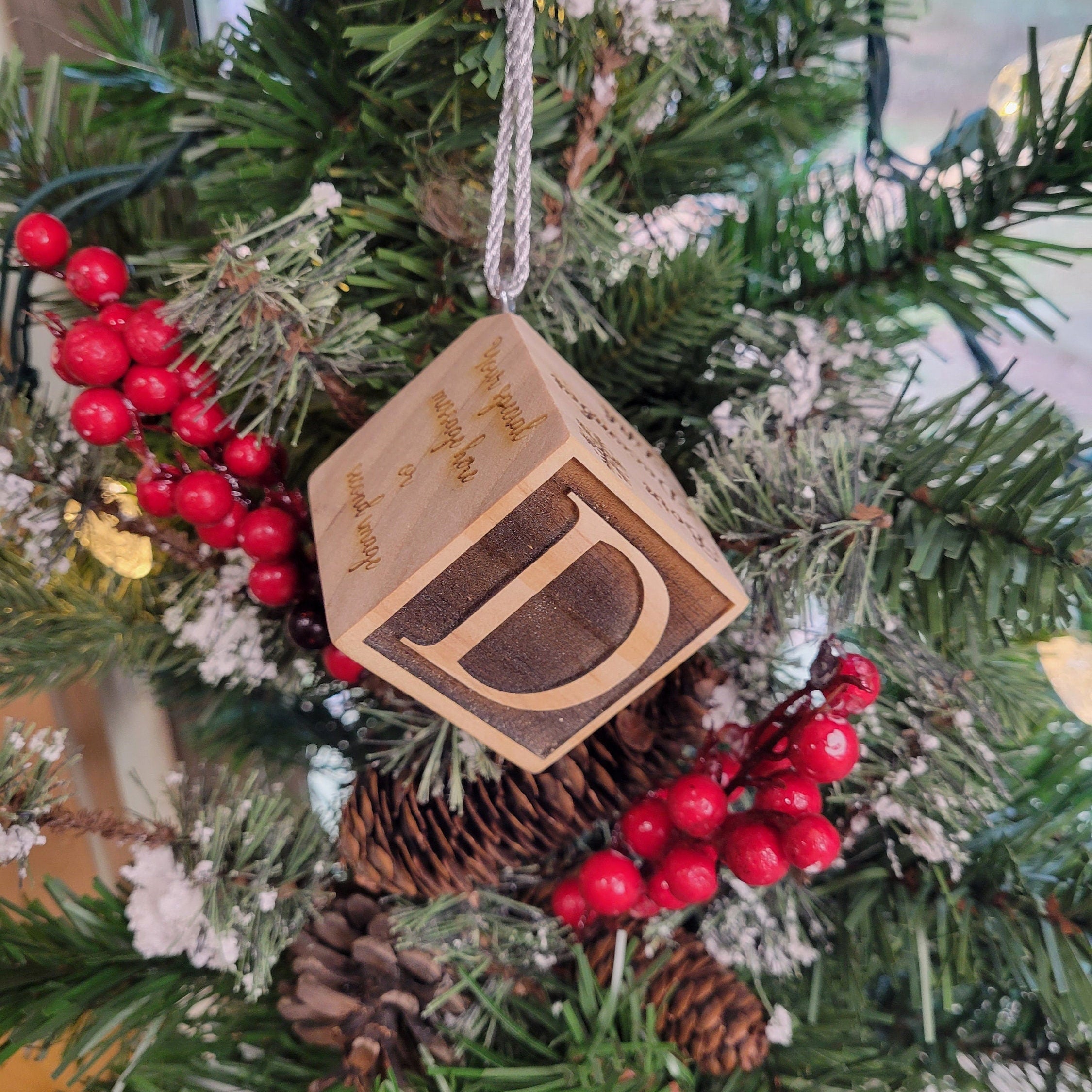 Cherish Baby's First Christmas with a Timeless Keepsake customizable wooden baby block