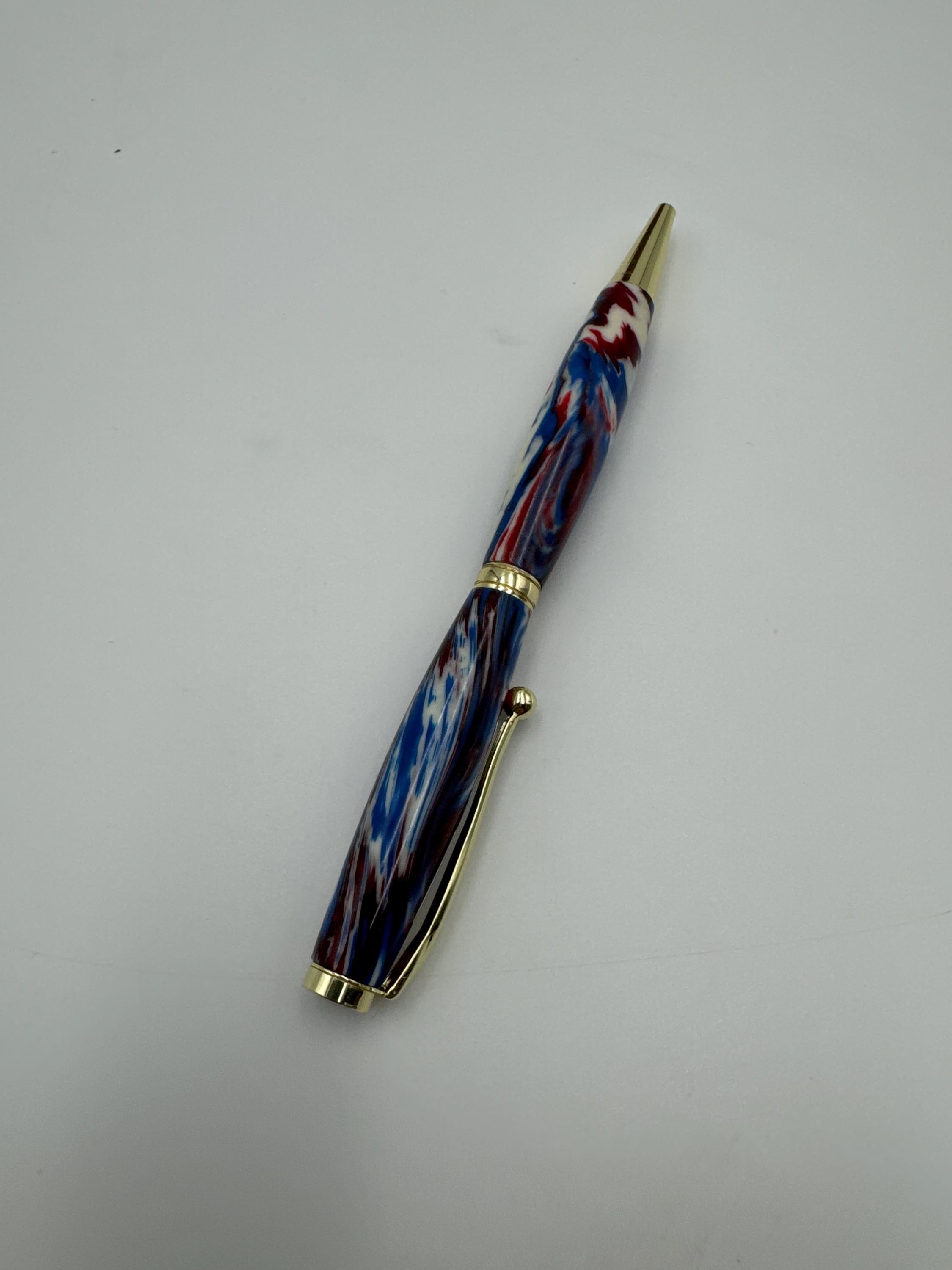 Hand-turned acrylic twist pen- "Merica "