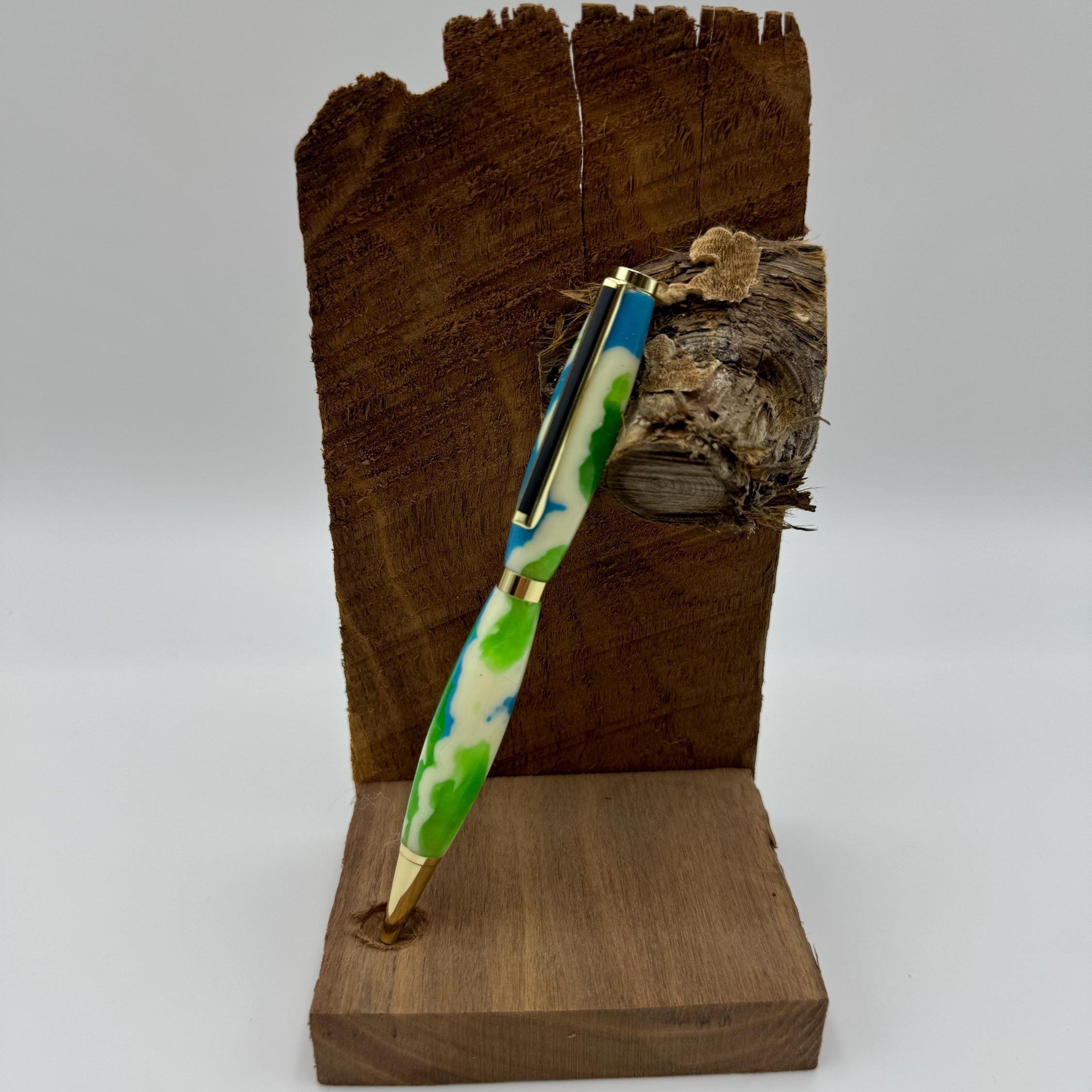 Hand-turned acrylic twist pen- "Earth"