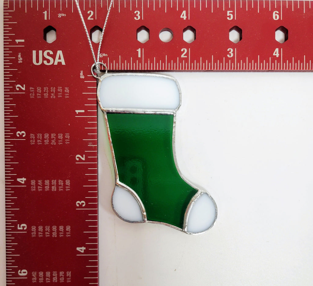 Whimsical Stained Glass Stocking Ornaments - Handcrafted Elegance for Your Holiday Cheer