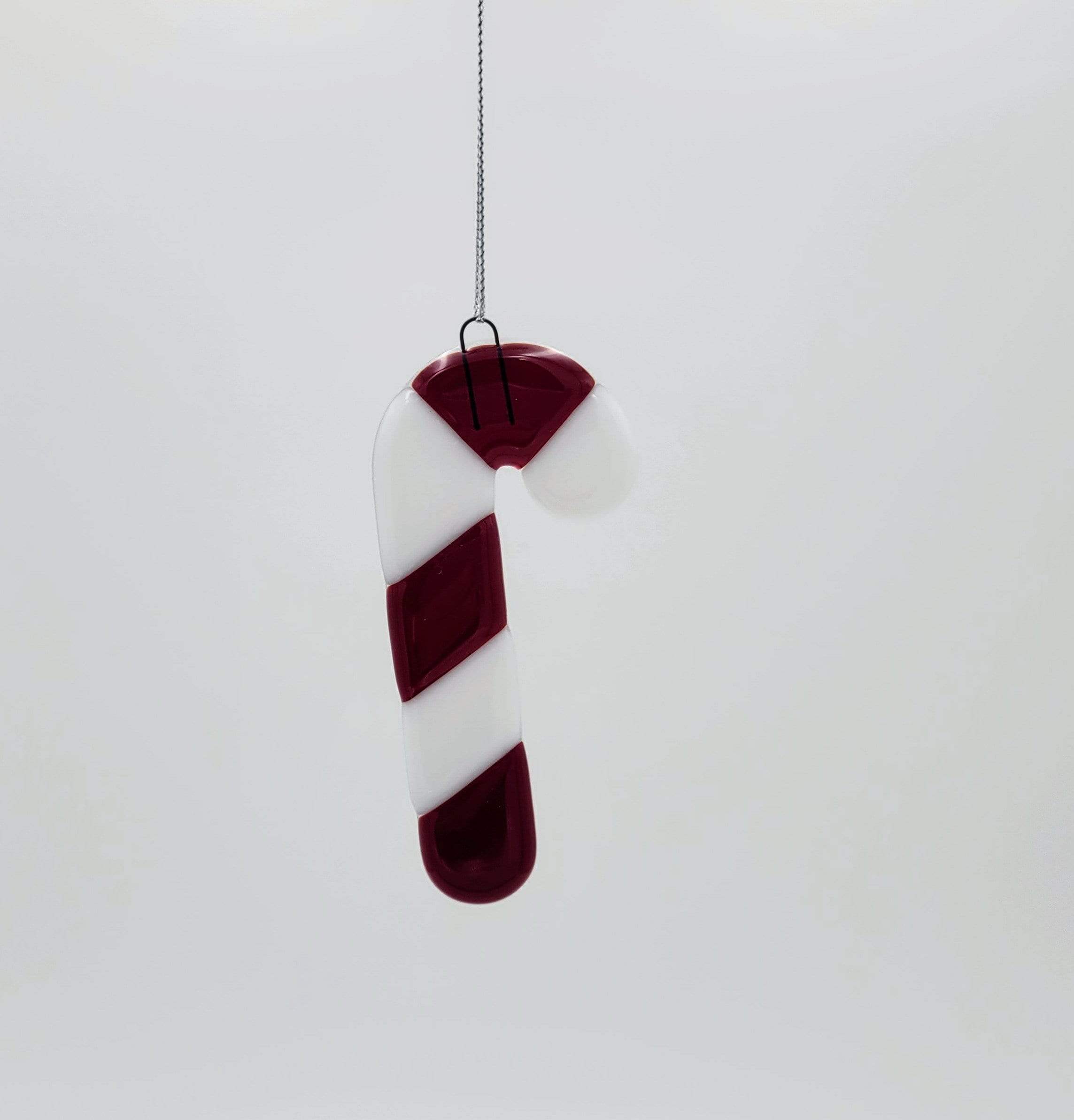 Handmade Fused Glass Candy Cane Ornament