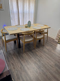 Ash Dining Table with metal legs