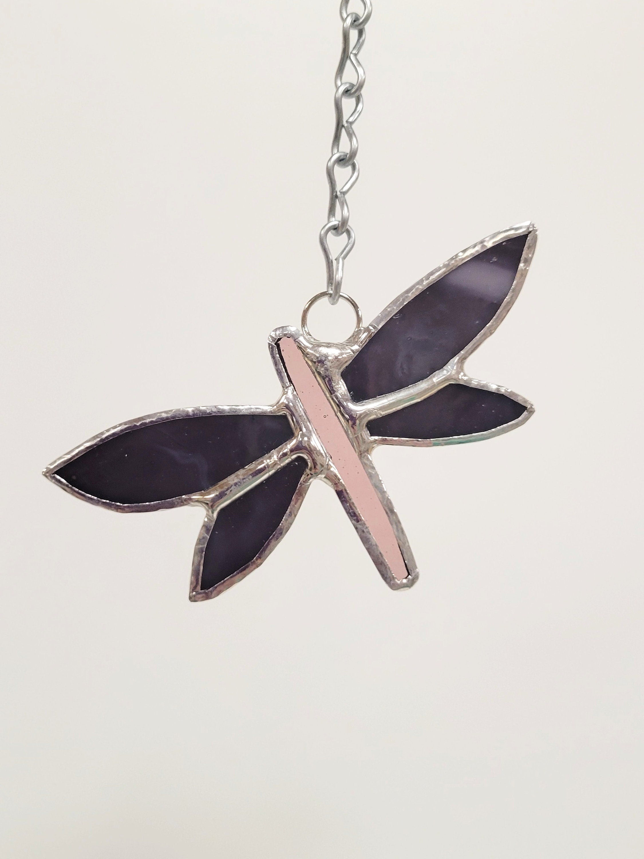 Whimsical Elegance in Miniature: Small Stained Glass Dragonfly - Choose Your Favorite Color