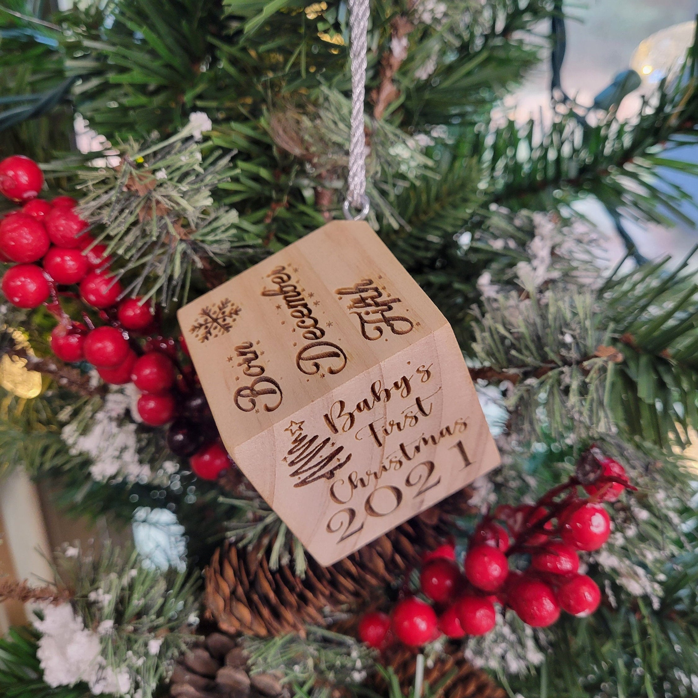 Cherish Baby's First Christmas with a Timeless Keepsake customizable wooden baby block