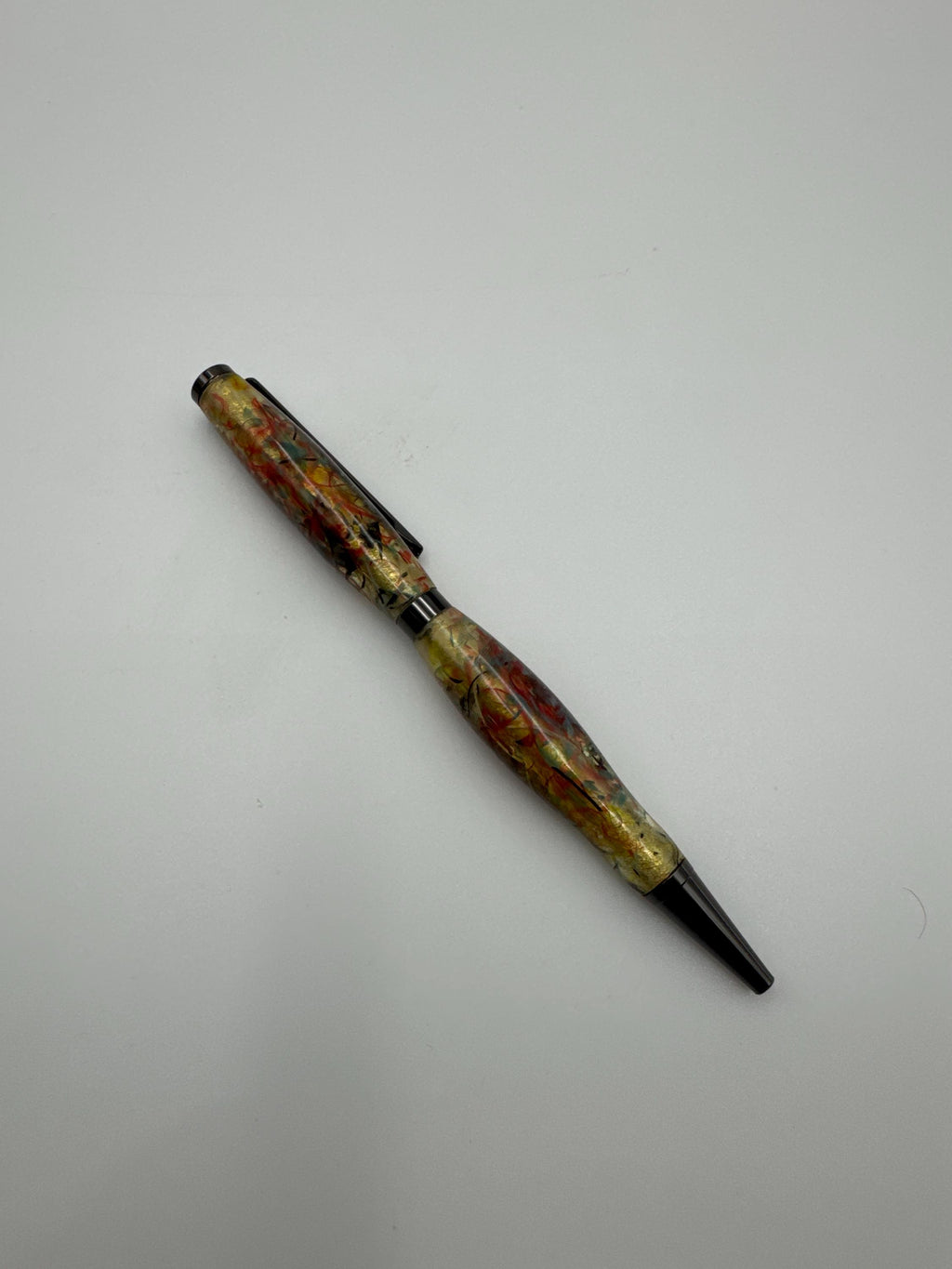Hand-turned acrylic twist pen- "Confetti grip "
