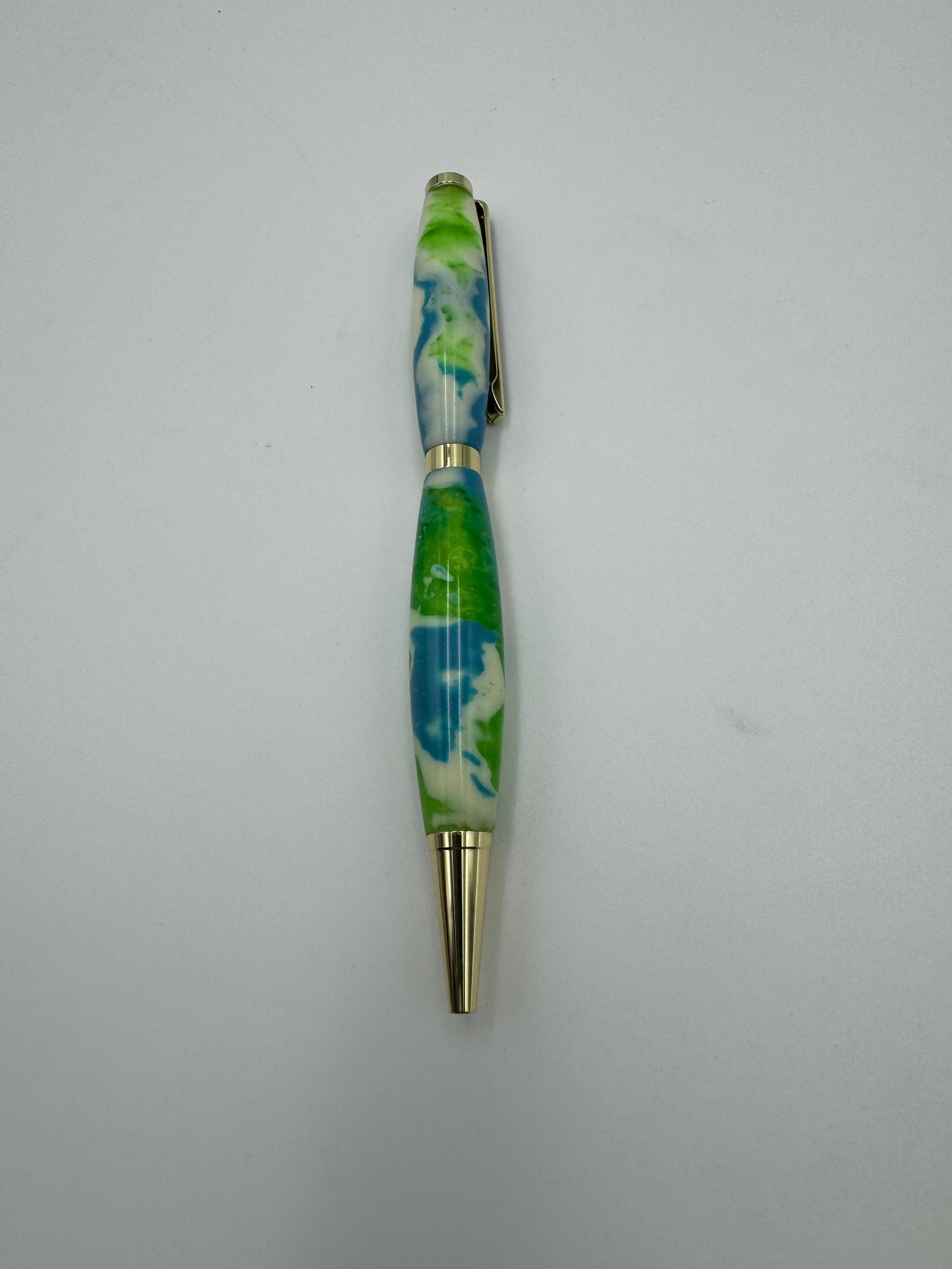 Hand-turned acrylic twist pen- "Earth"